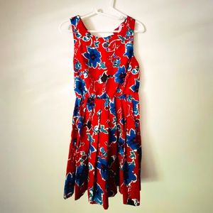 Urban Outfitters 0 Red Floral Print Mini Dress